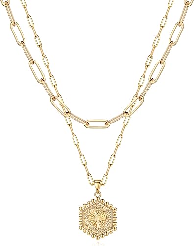 26  Handmade Y-Shaped Pendant Necklace – Multi-Layered Bar and Disc Necklace (Adjustable) for Women