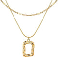 Women's Gold Layered Necklace – Fashion Jewelry – 14K Gold-Plated Chunky Chain Stackable Necklace