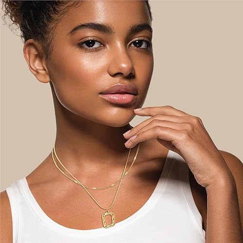 Women's Gold Layered Necklace – Fashion Jewelry – 14K Gold-Plated Chunky Chain Stackable Necklace